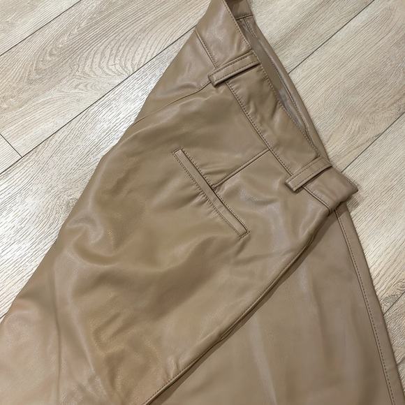 Pleather beige Zara pants, size L - Picture 4 of 4
